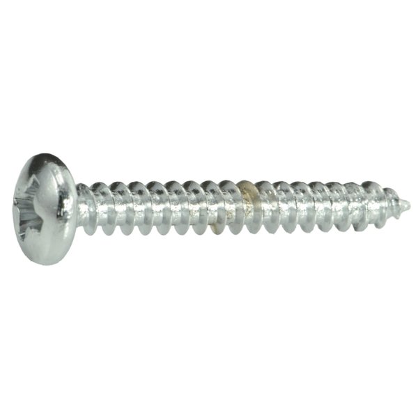 Midwest Fastener Sheet Metal Screw, #6 x 1 in, Chrome Plated Steel Pan Head Phillips Drive, 10 PK 34683